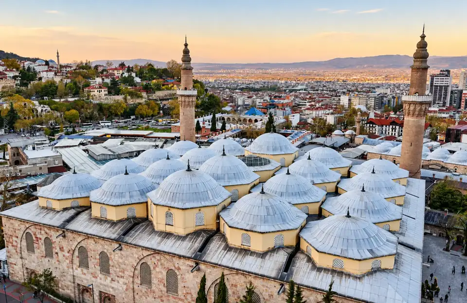 Mosque domes and rooftops of old Bursa
